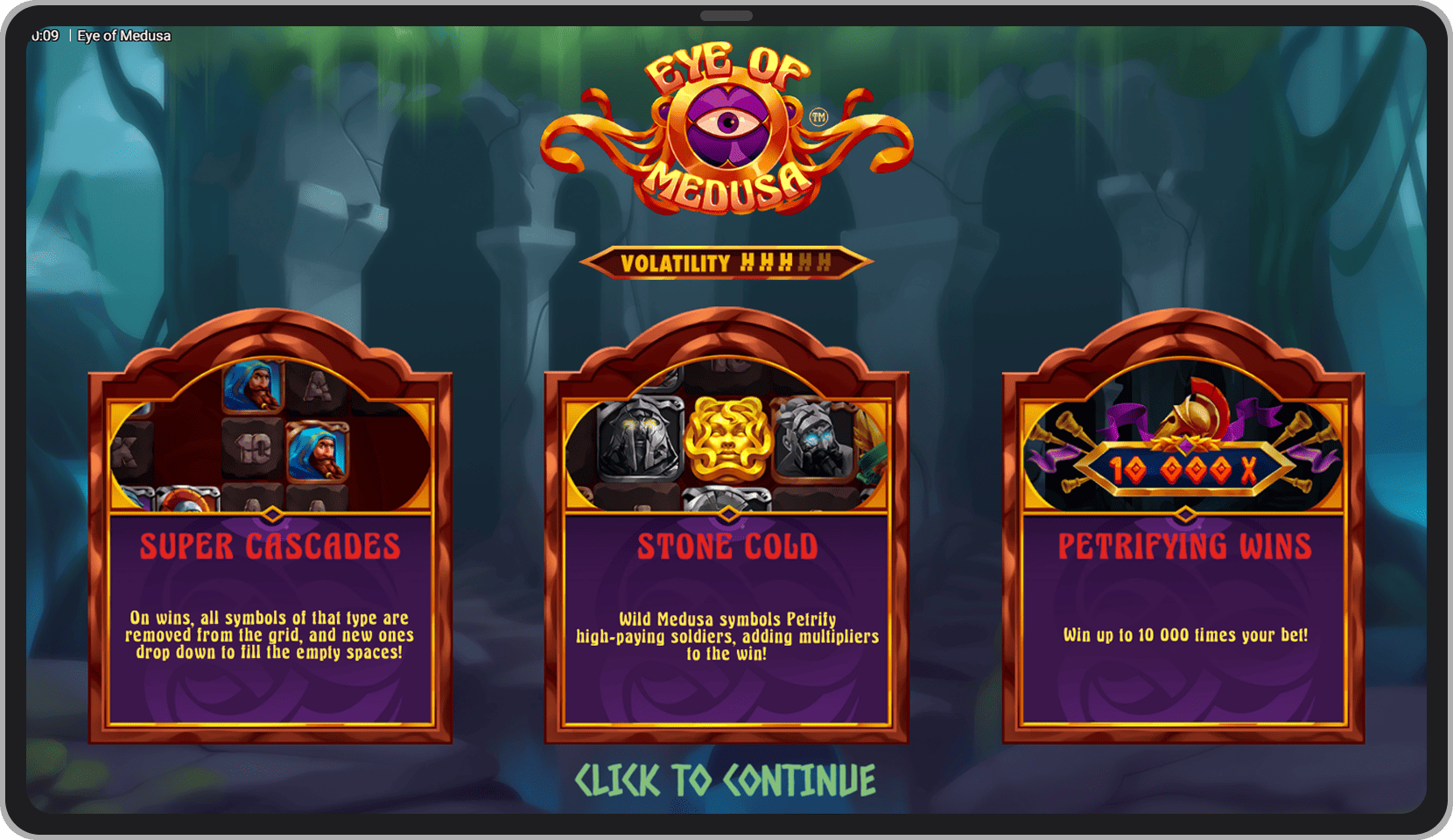 Intro screen