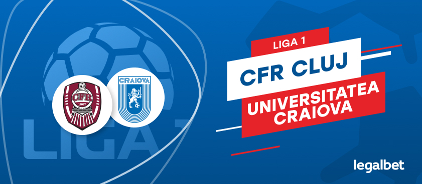 CFR Cluj - Universitatea Craiova: cote la pariuri şi statistici