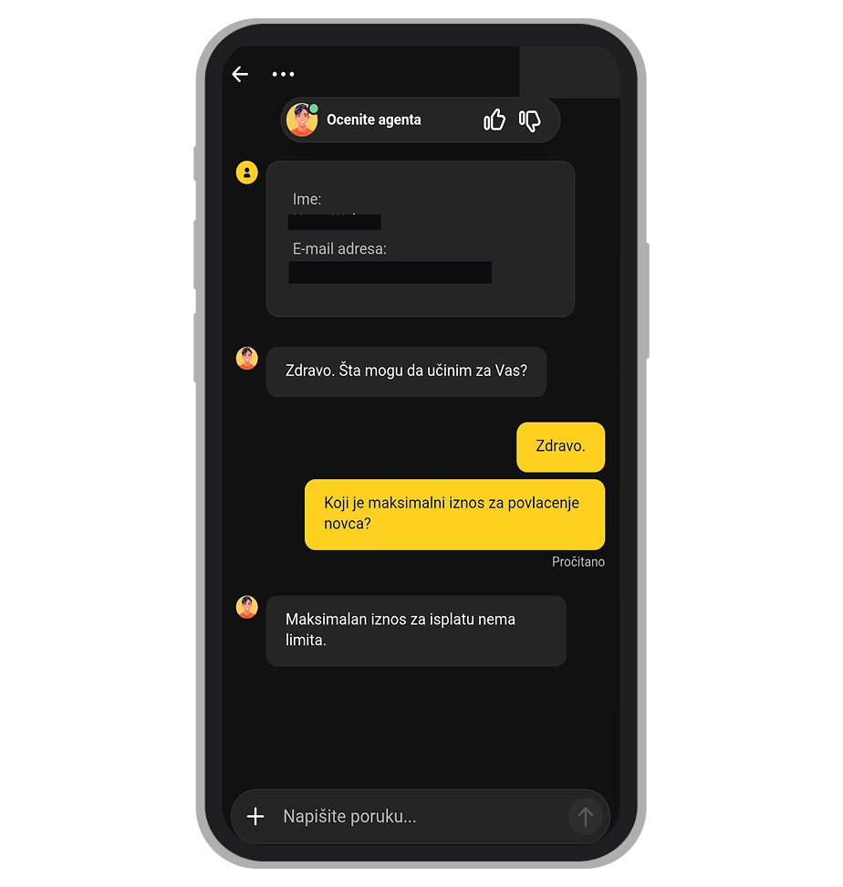 WinnerBet razgovor u četu uživo