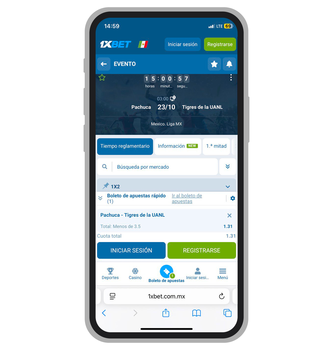 Momios para Total: Menos de 3.5 en 1xBet