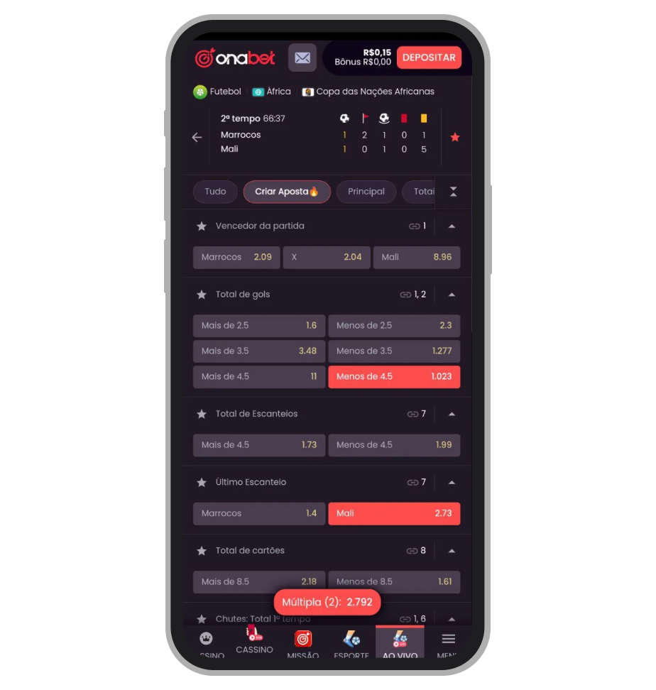 Criador de apostas no aplicativo da Onabet