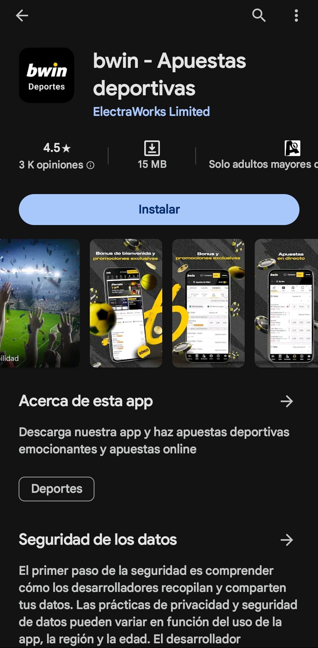 Descargar Bwin en Android