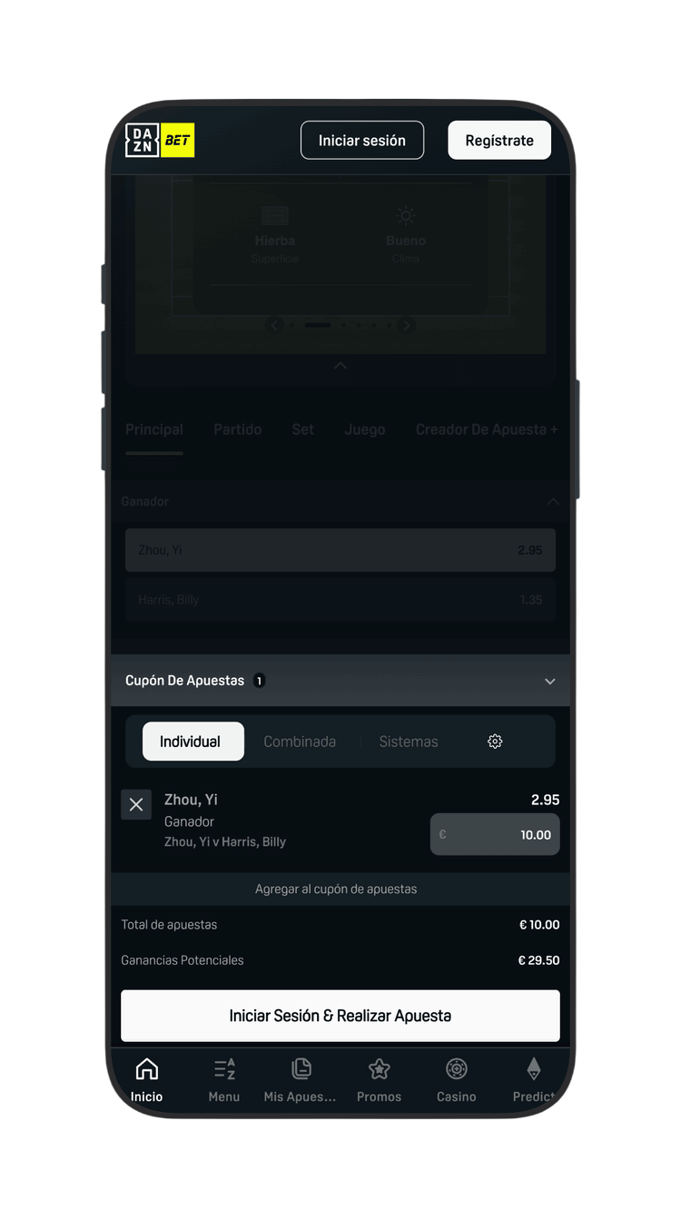 Confirmación de la apuesta