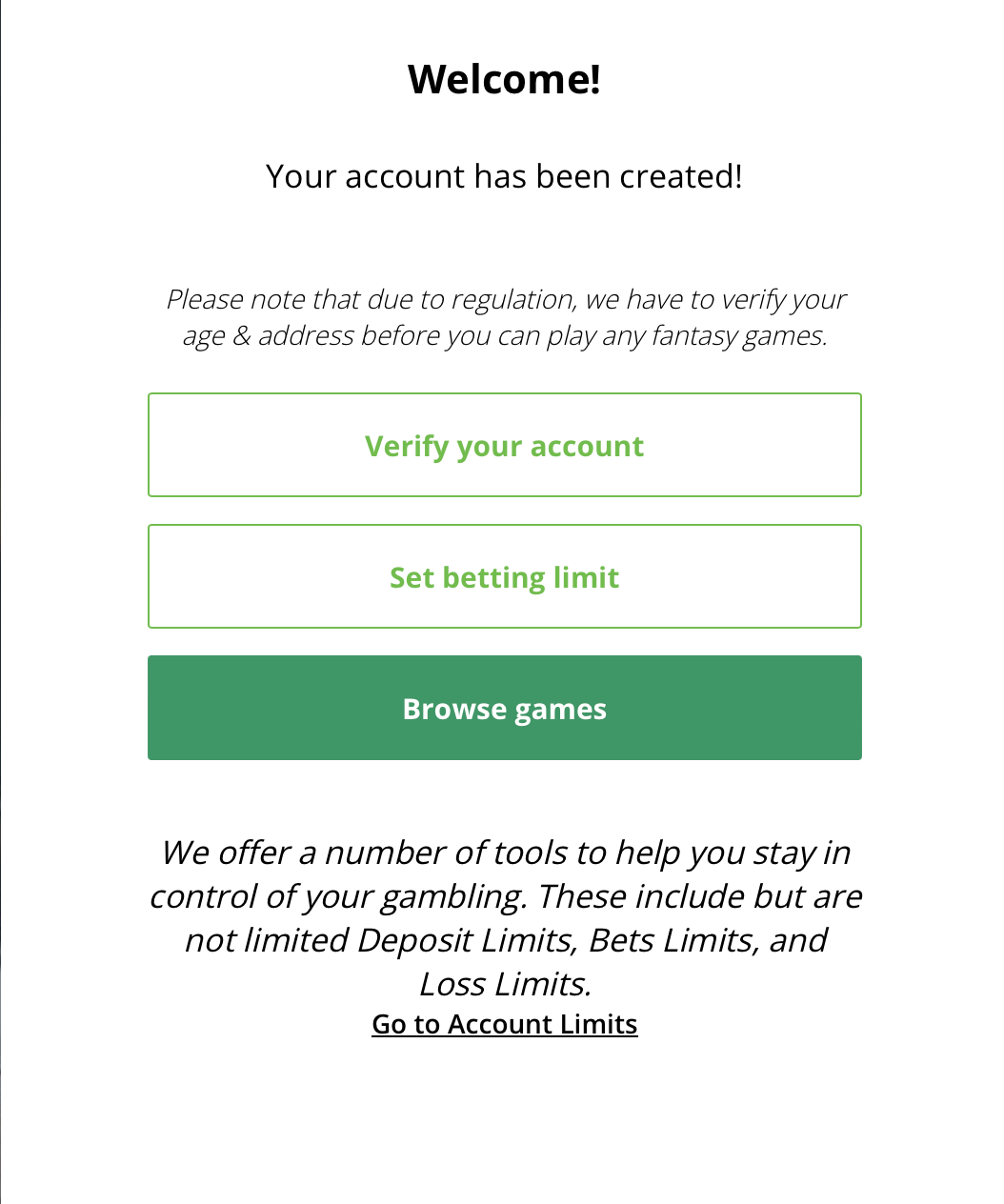 Verify or set a deposit limit