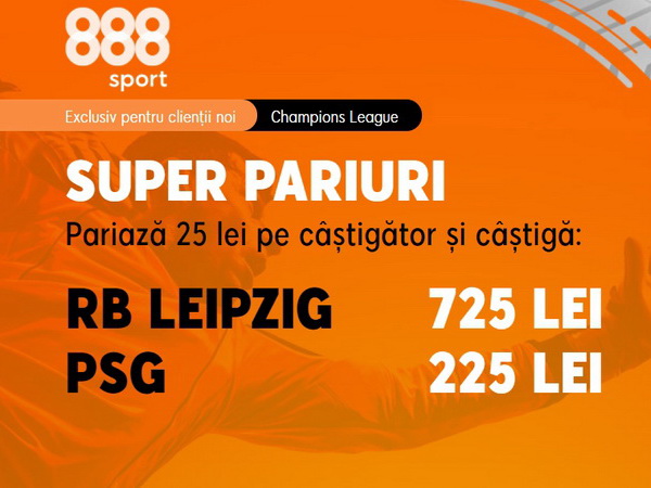 legalbet.ro: Ai parte de o cotă magnifică dacă mizezi pe RB Leipzig şi PSG.