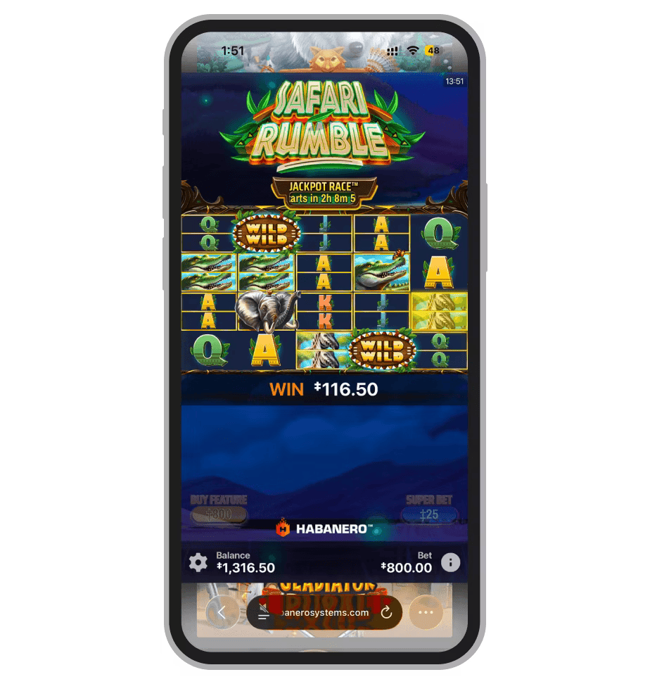 Бонус-раунд в Safari Rumble