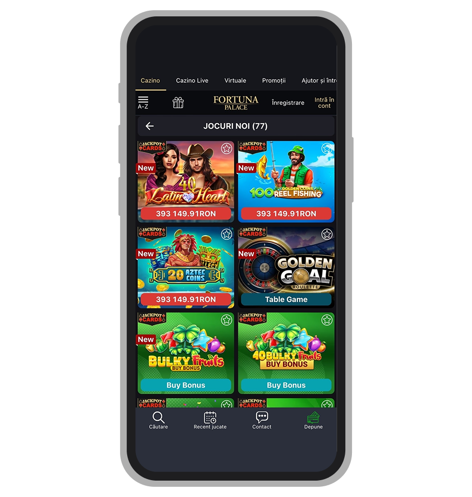 Secțiunea jocuri noi