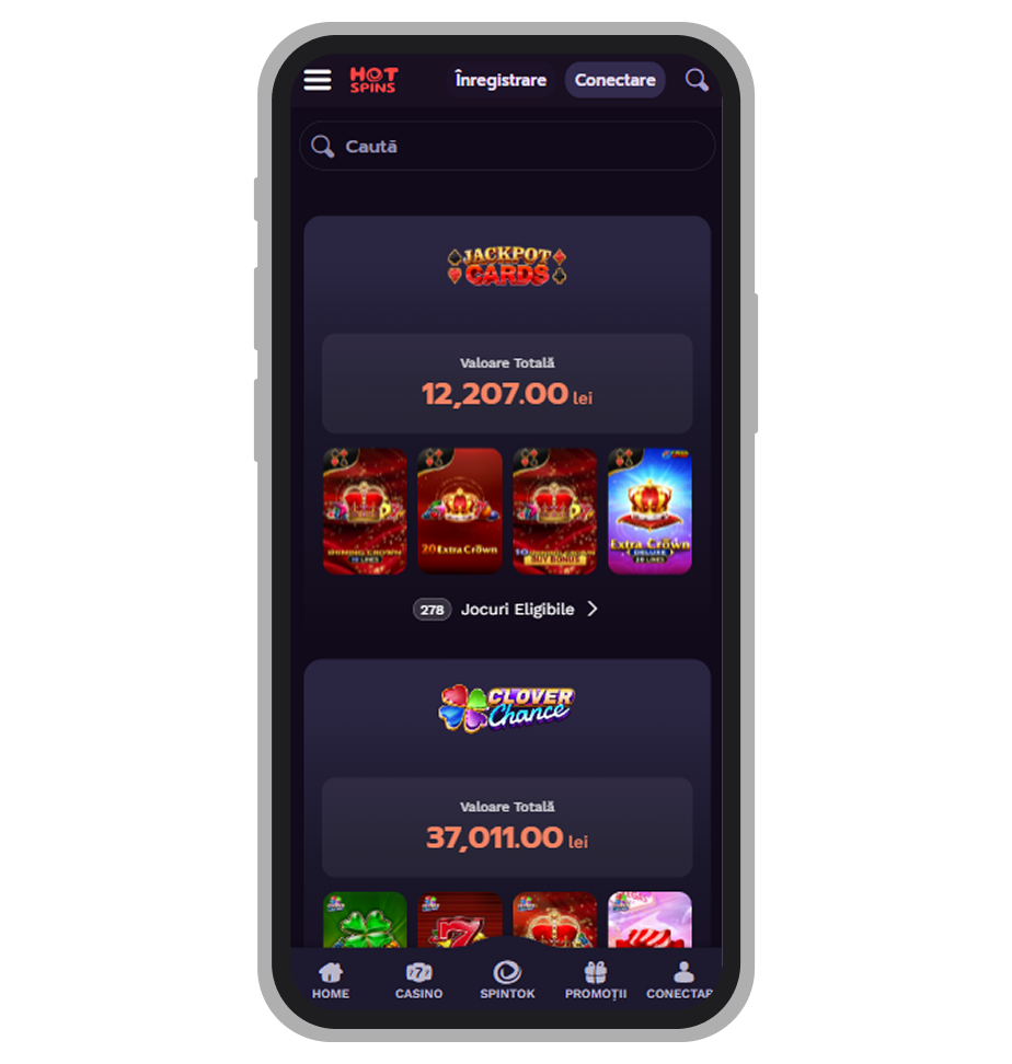 Jackpoturi la Hot Spins Casino