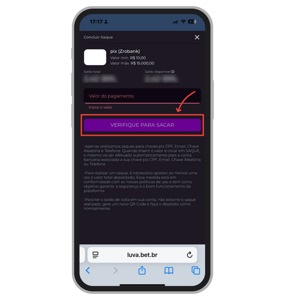 Faz a reconiecimento facial para saque