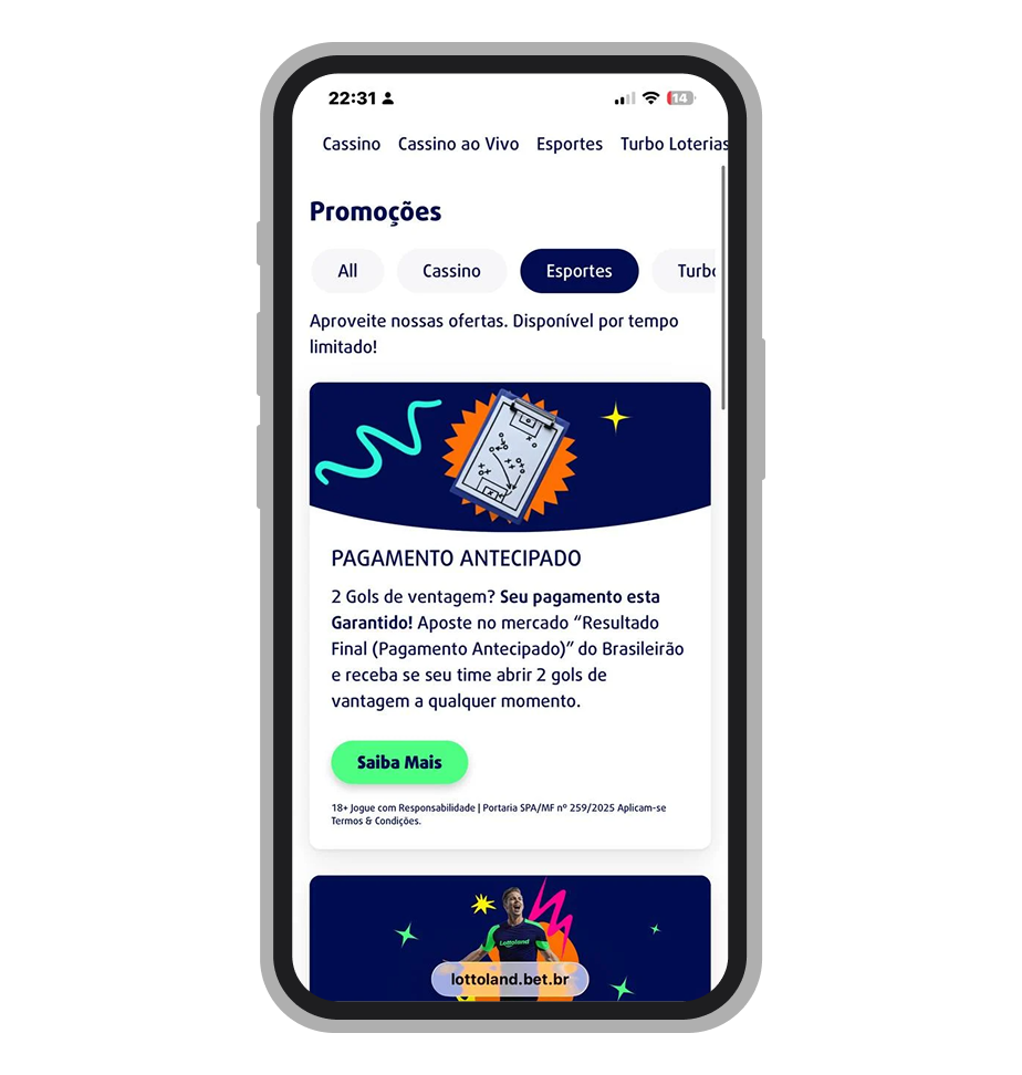 As promoções esportivas ativas na Lottoland: Bet Boost e Pagamento Antecipado