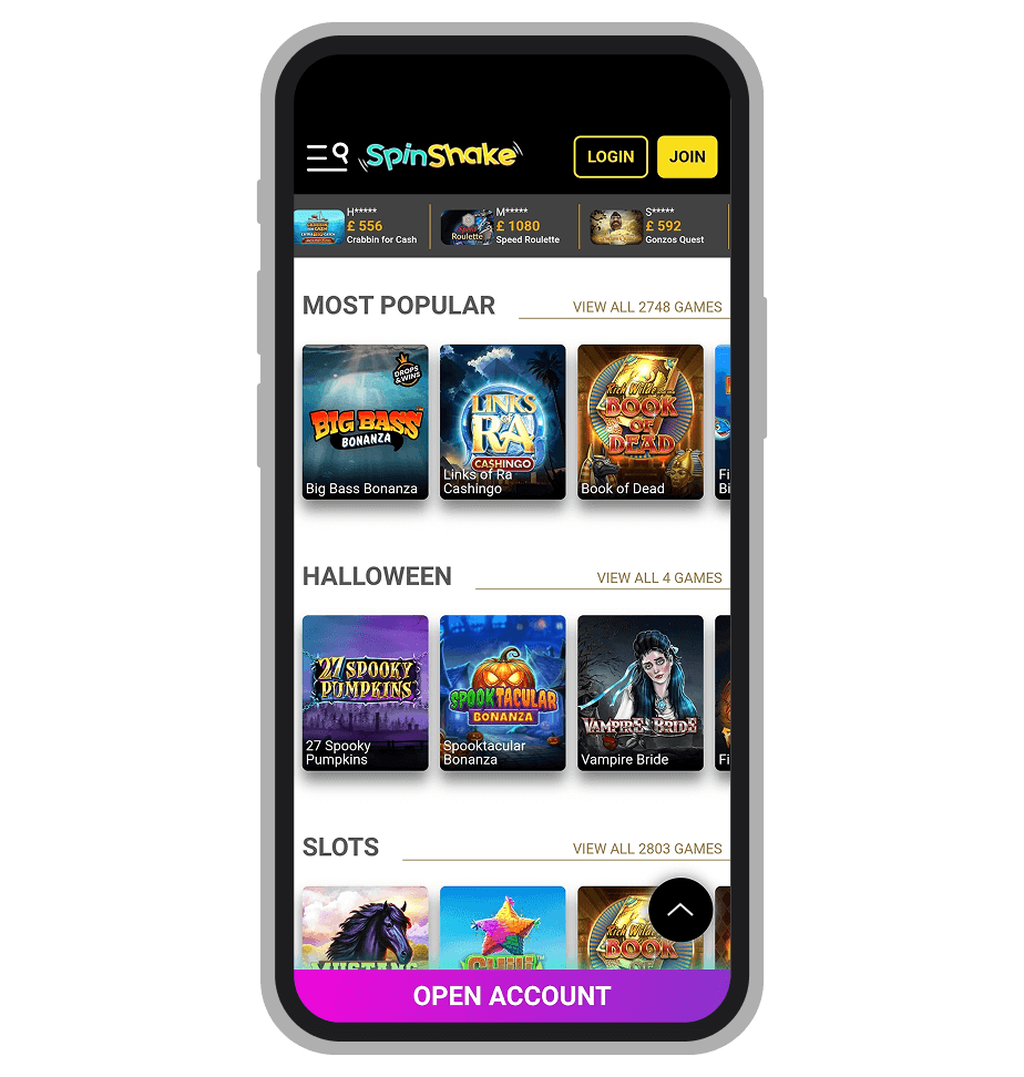 Spin Shake Home Page