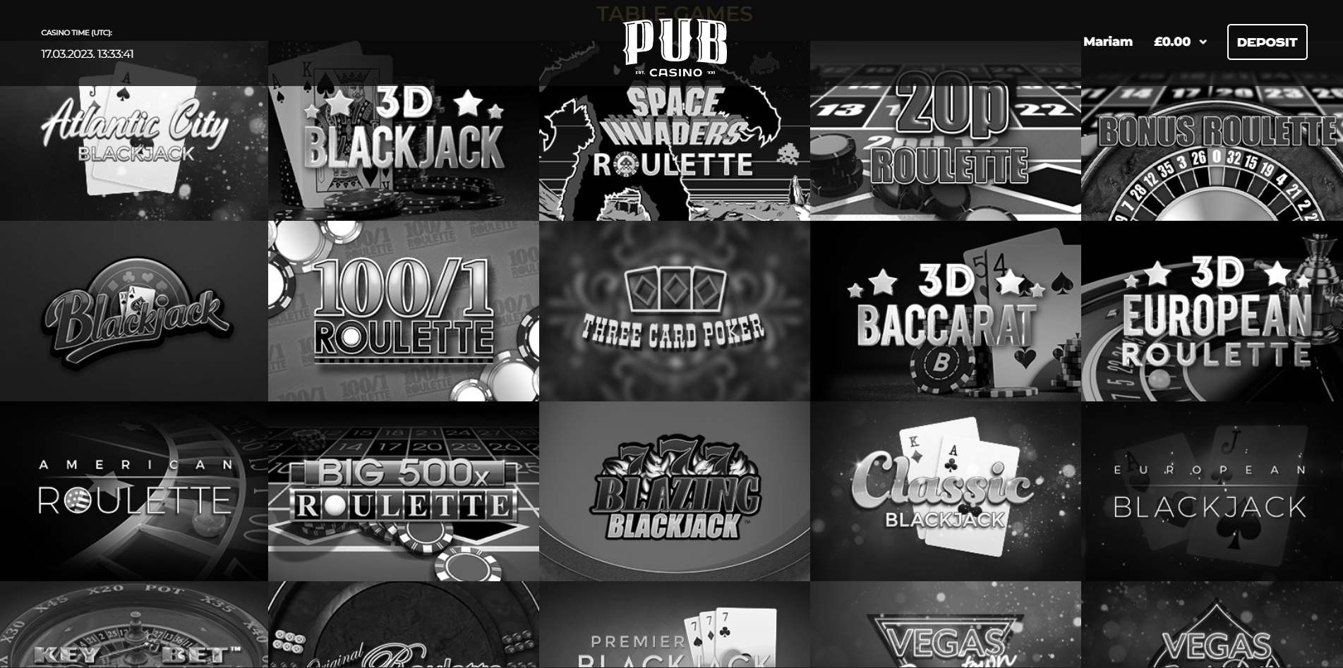 PubCasino Blackjack page 