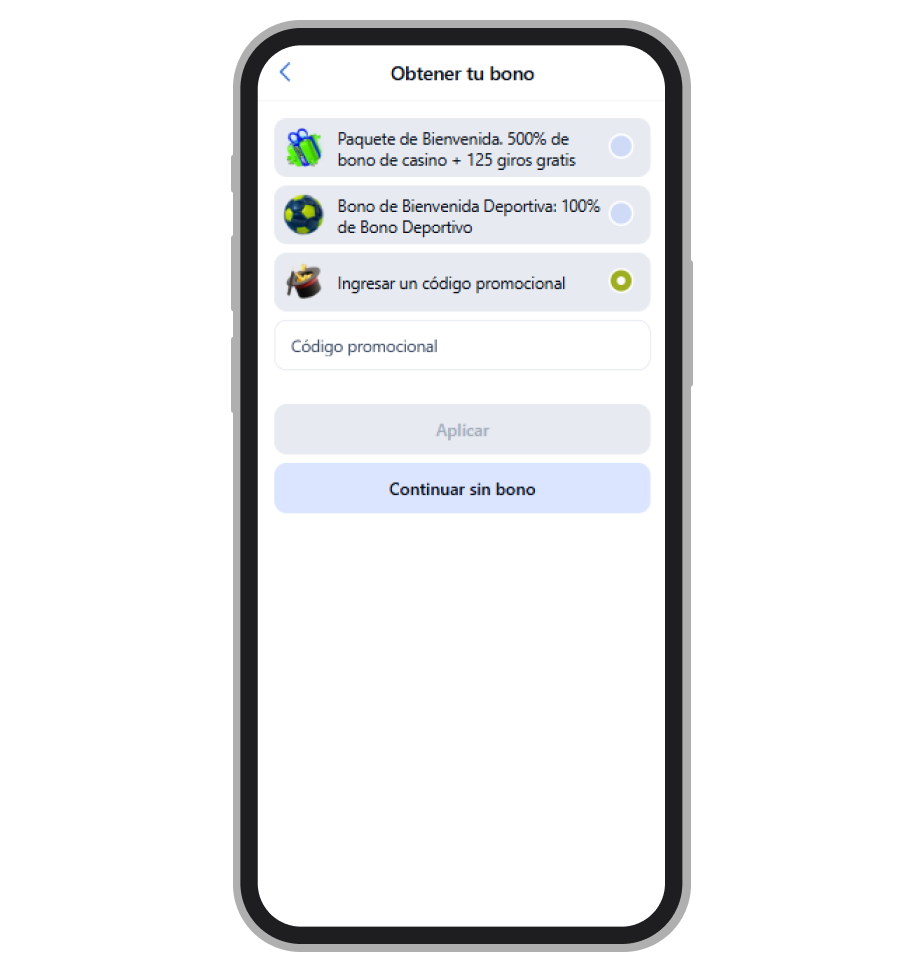 Campo para código promocional