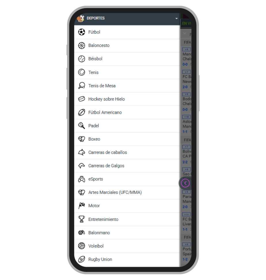 Codere lista de deportes