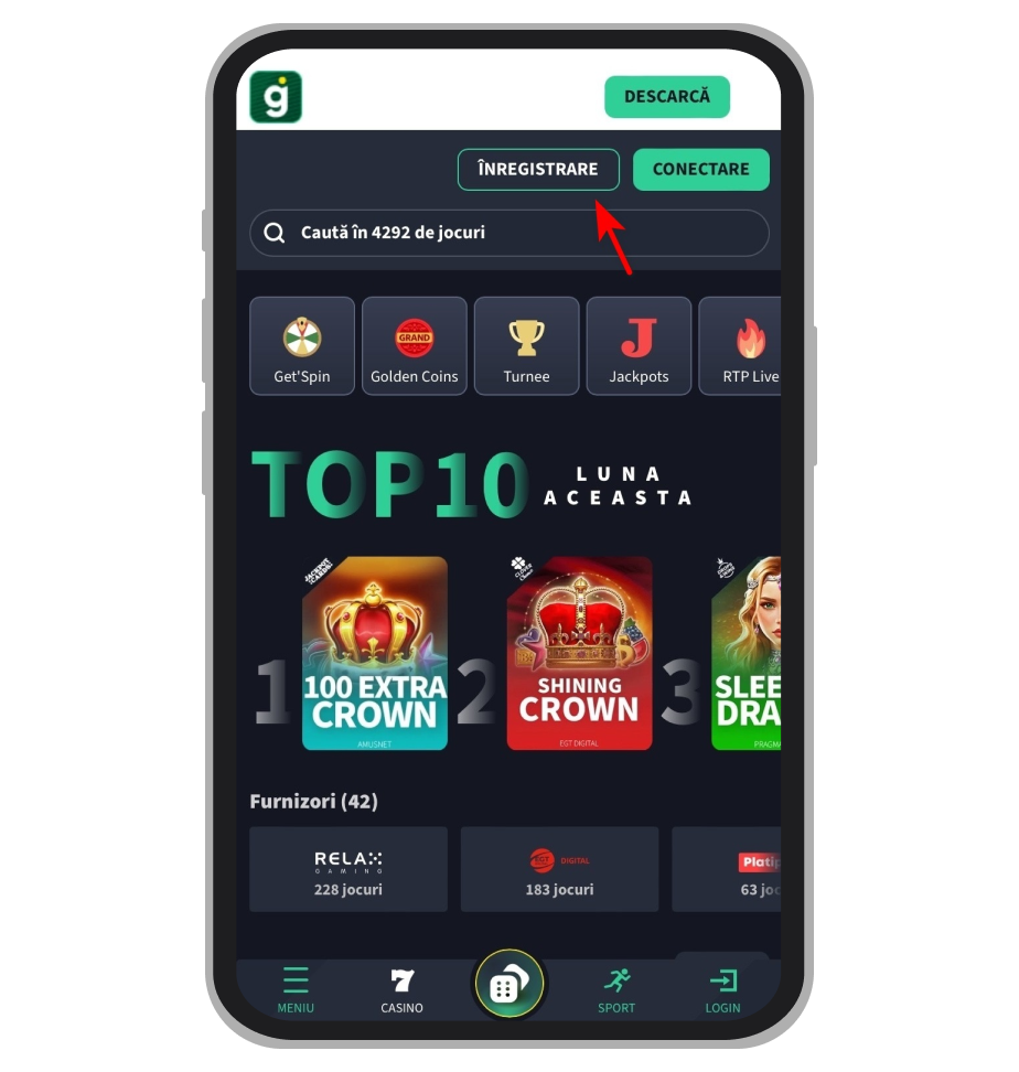 Buton de înregistare la Getsbet