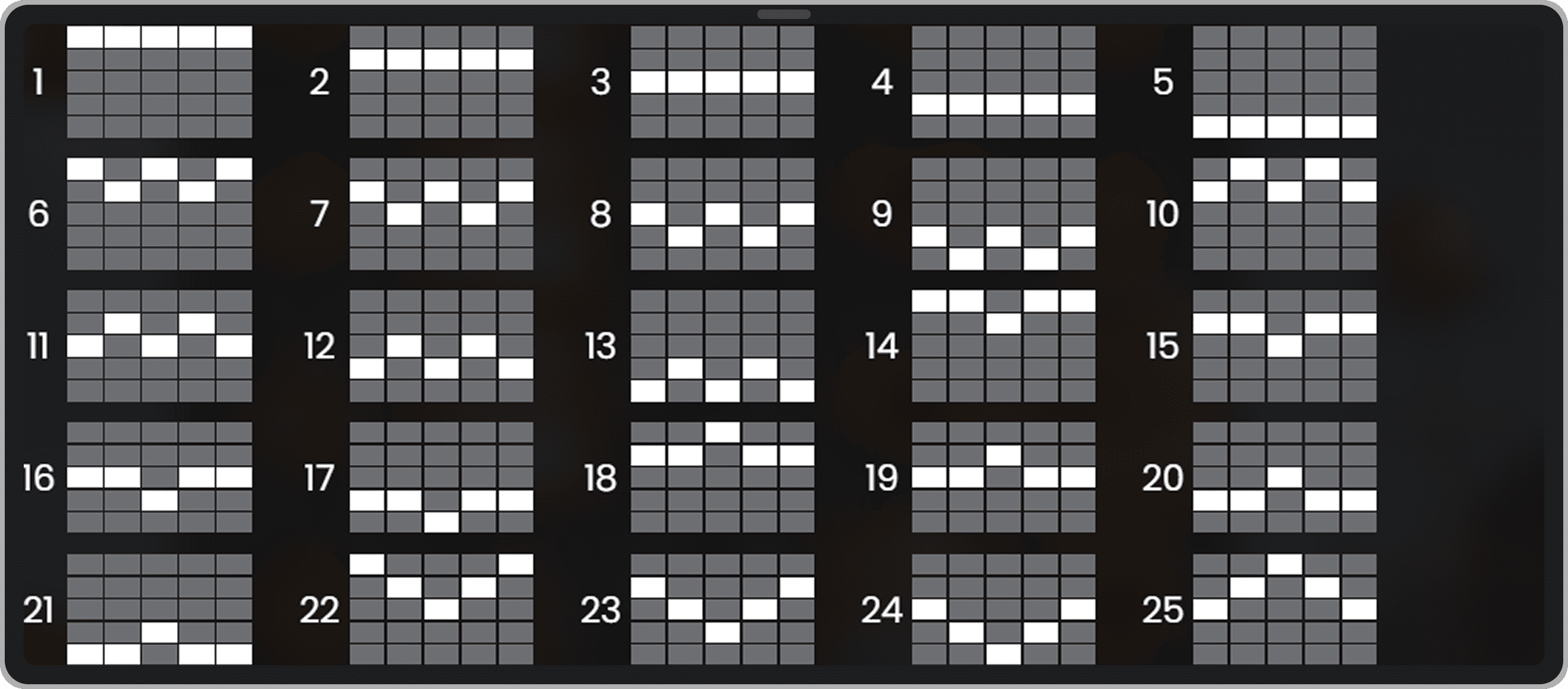 Линии выплат 1-25
