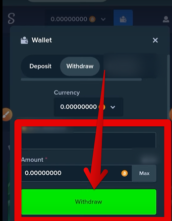 Enter the amount and click “Withdraw”