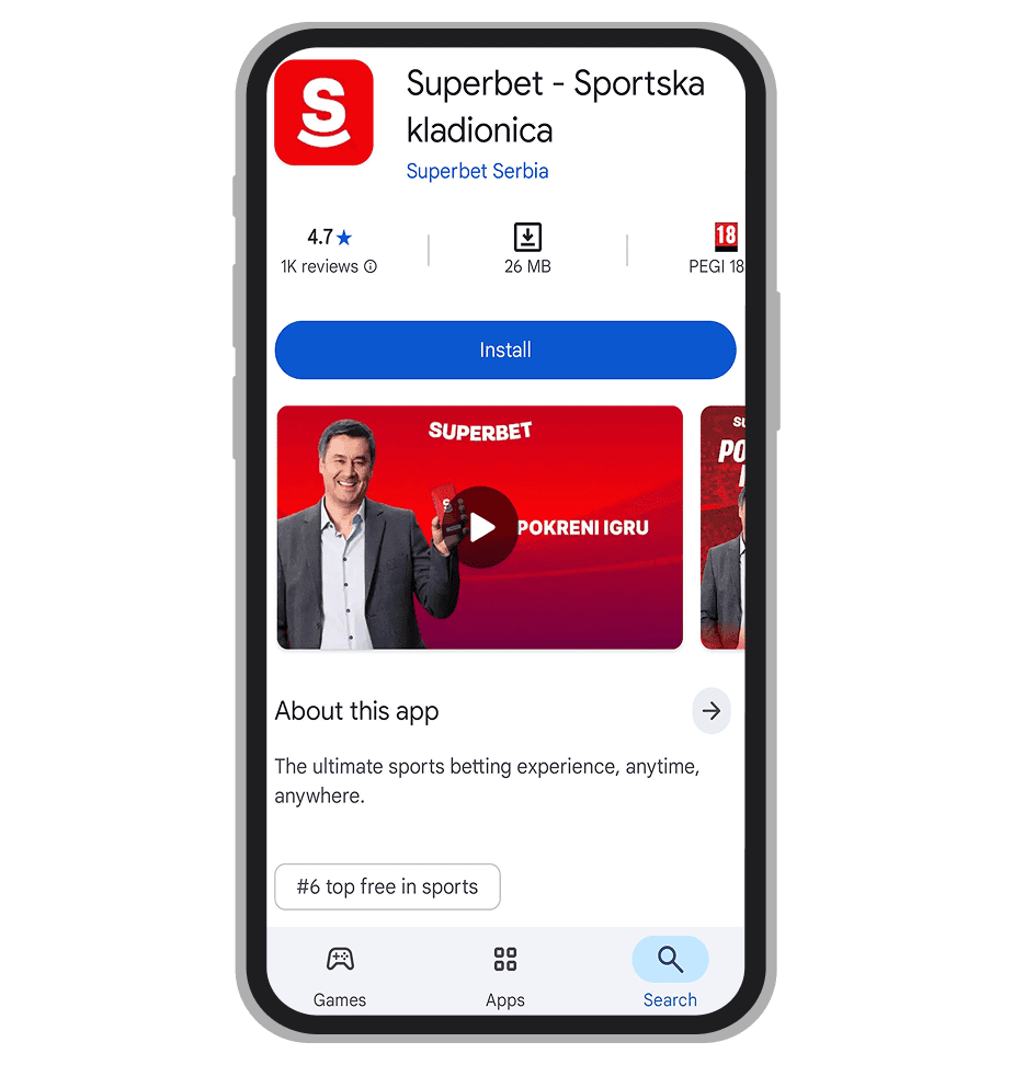 Superbet aplikacija na Google Play