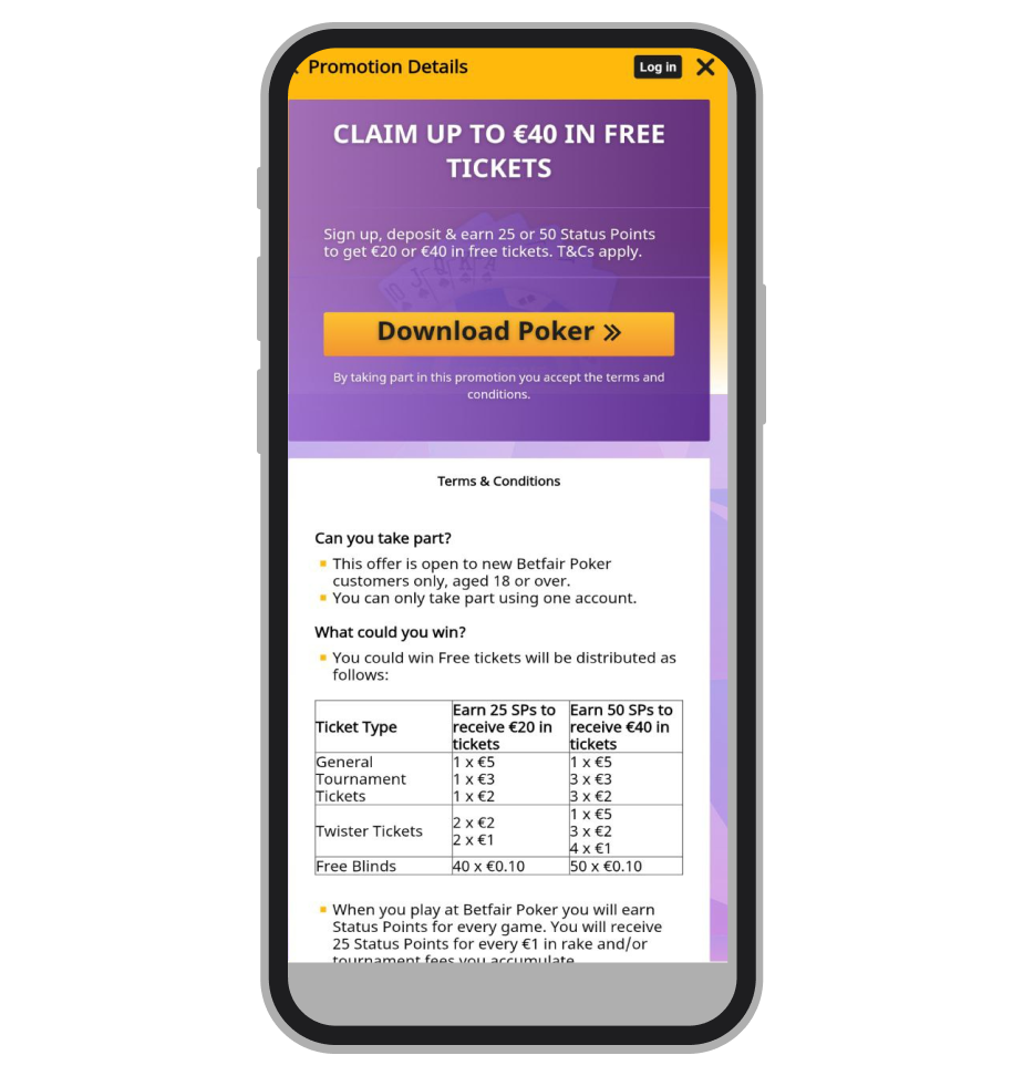 Betfair Poker Welcome Offer