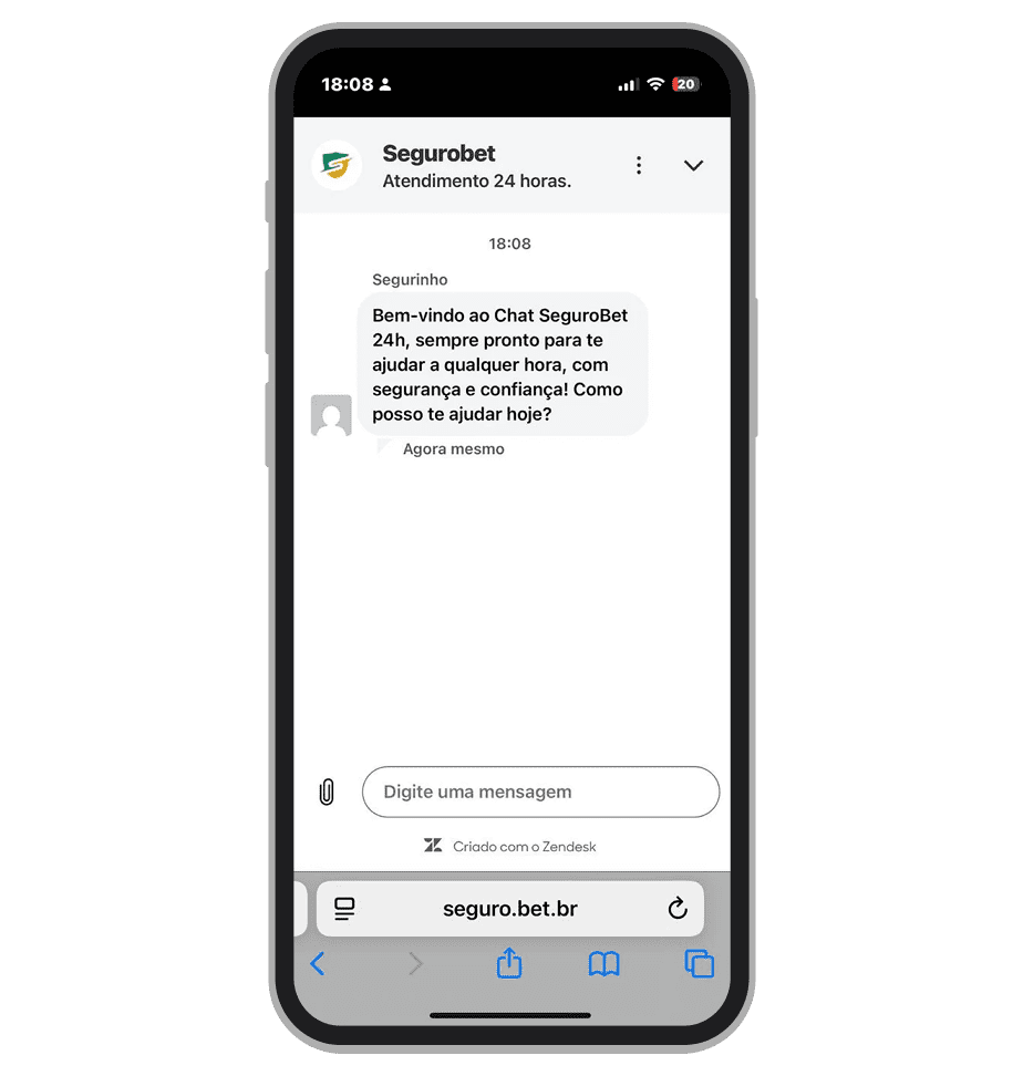 O chat ao vivo da Segurobet conta apenas com assistente IA 