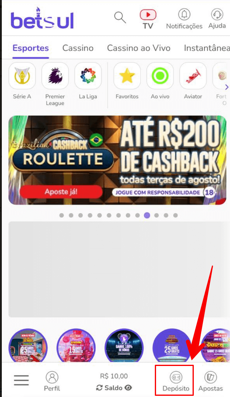 Entre na seção de pagamentos