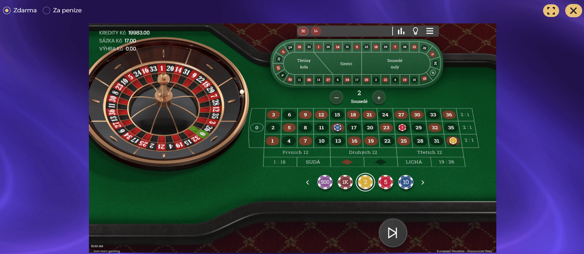 European Roulette Announced Bets (Tom Horn)