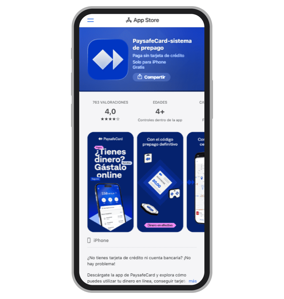 Aplicación de paysafecard en App Store