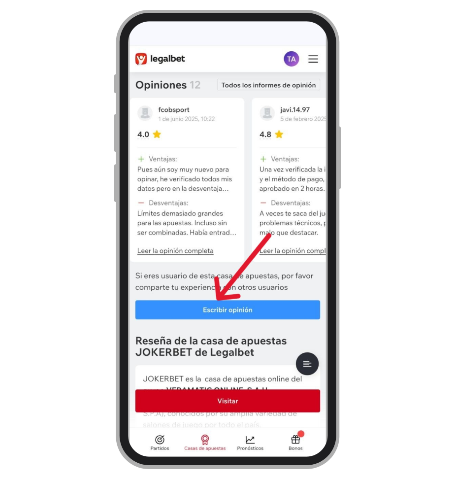 Paso 3: Haz clic en el botón de opinión