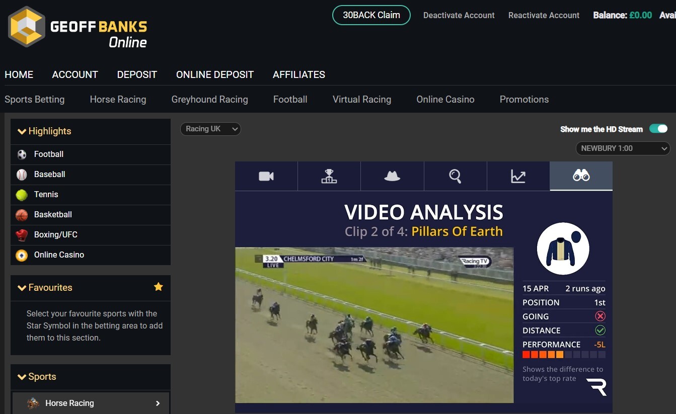 Geoff Banks: free live streaming betting site in UK