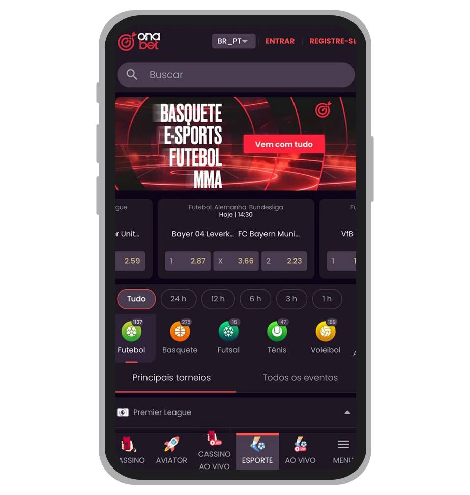 O site mobile da Onabet 