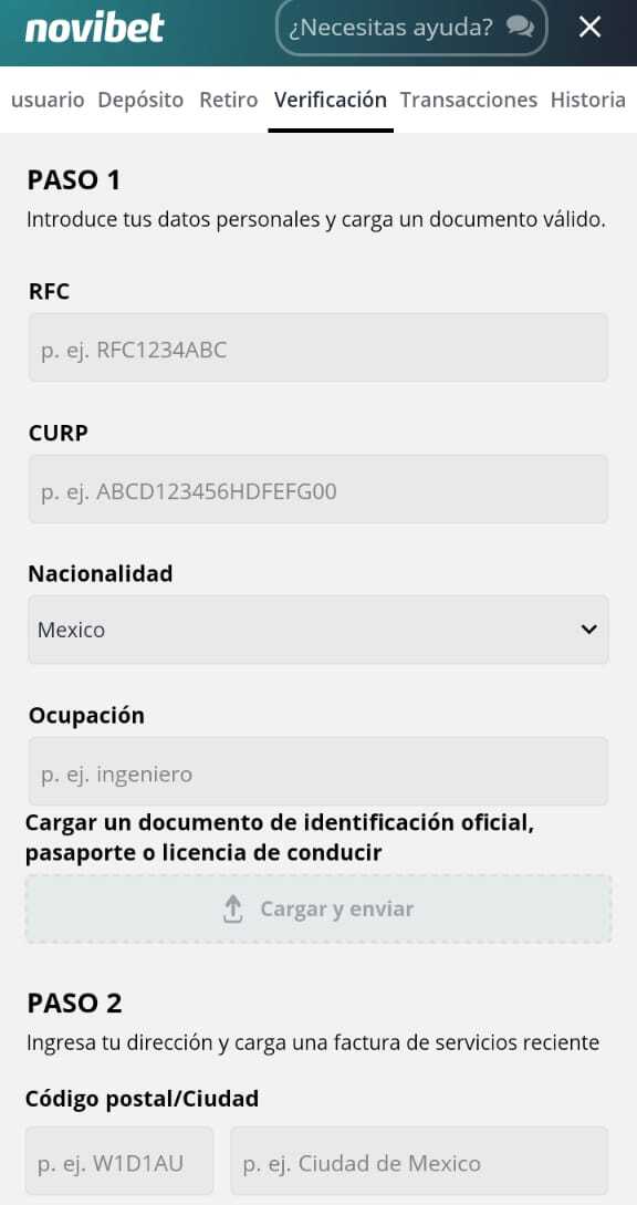 Opción ‘Verificación’