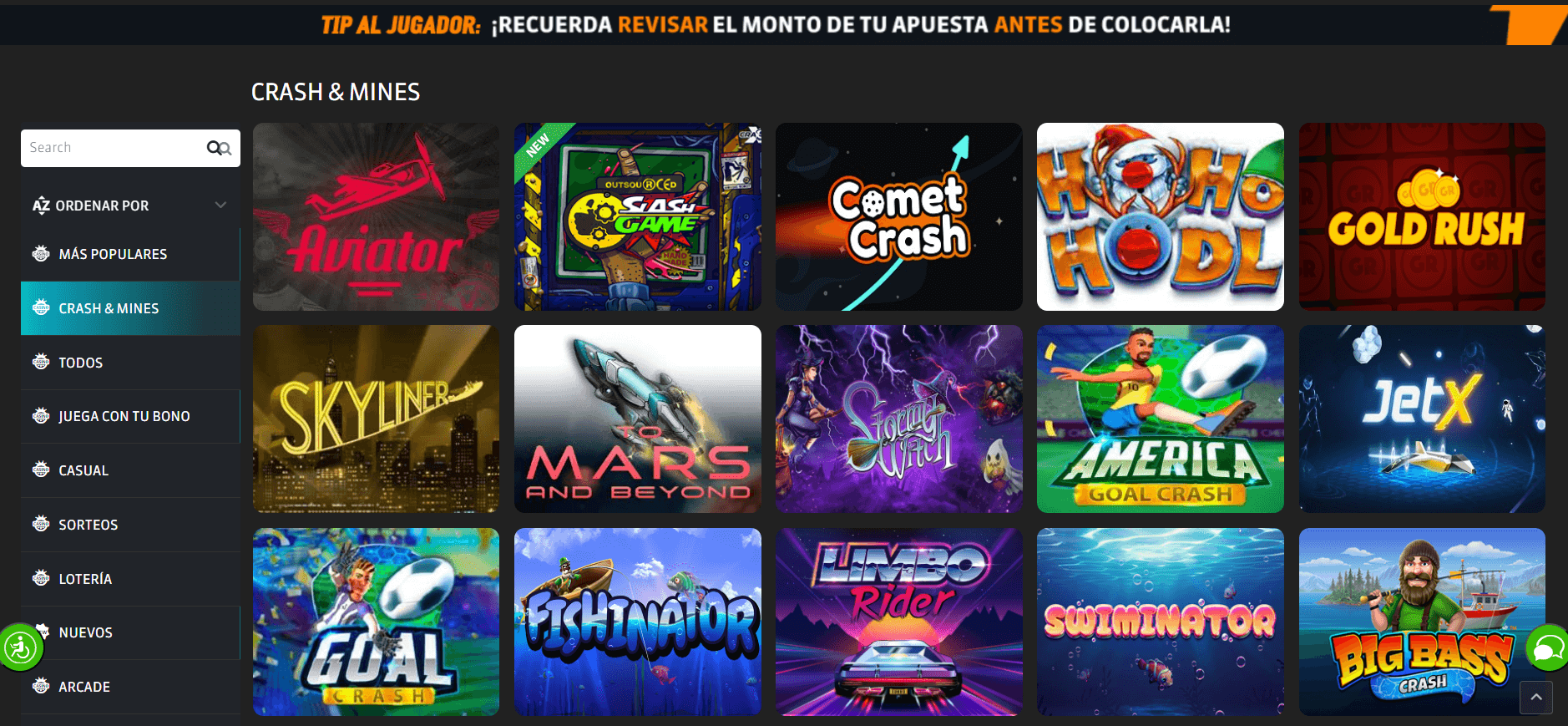 Juegos Crash en Strendus 