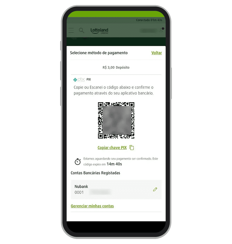 Pode copiar o código e efetuar a transferência em qualquer app bancário