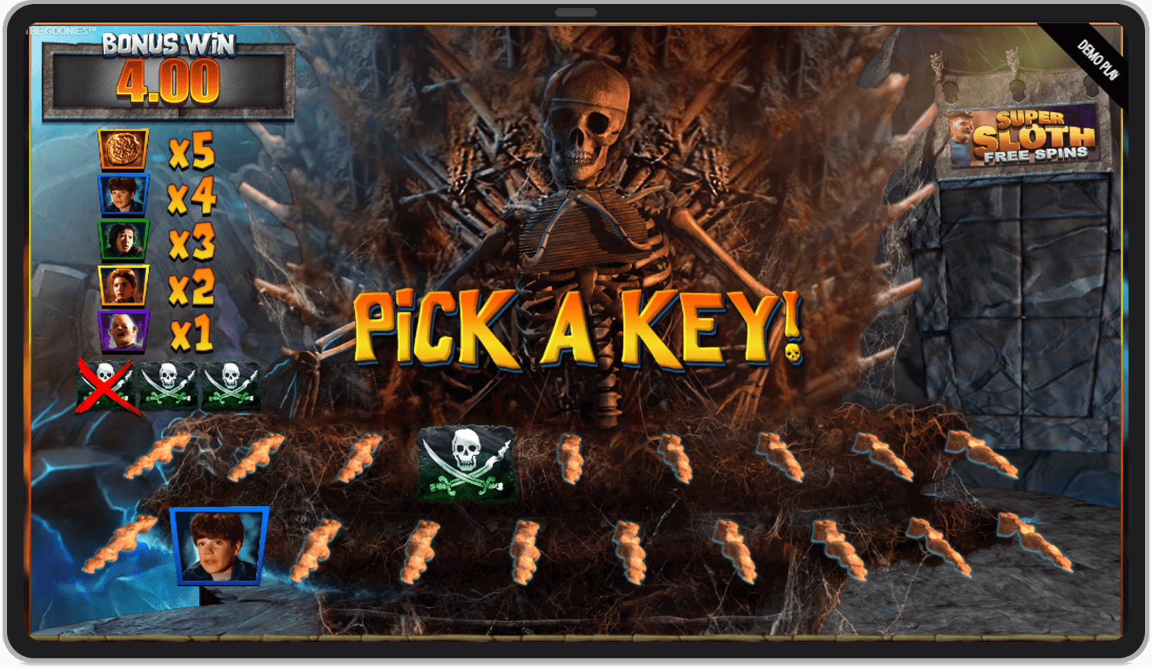 Bonus game Skeleton Organ