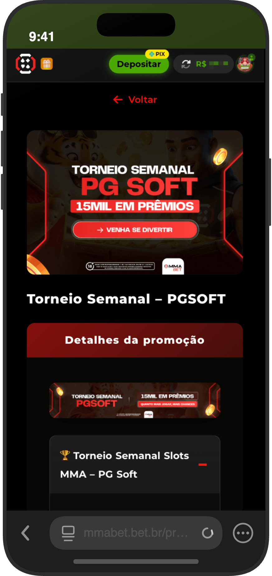 Torneio semanal PG Soft no cassino MMABet com R$ 15 mil em prêmios 