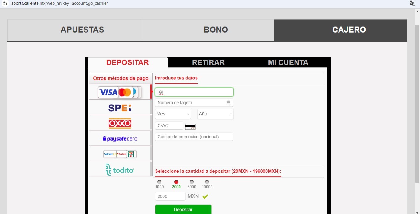 Depósito en Caliente