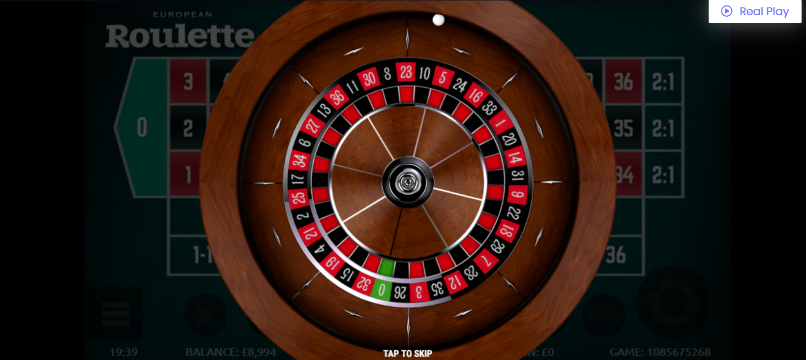 Spinzwin UK Casino roulette