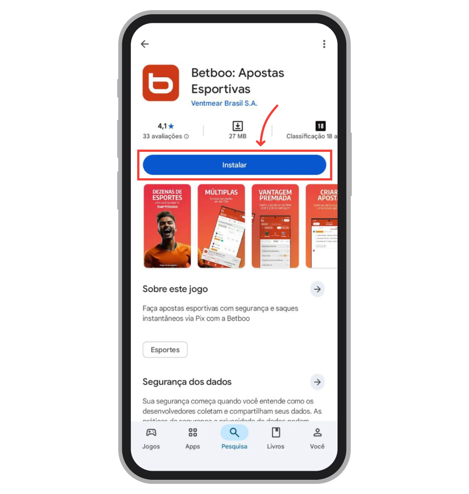 Instale o aplicativo Betboo 