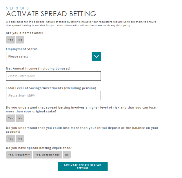 Activate Spread Betting