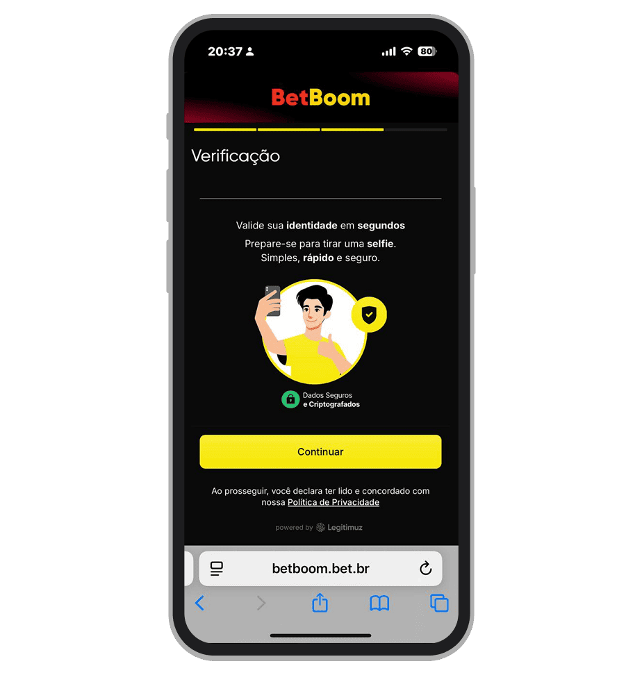 Passe pela verificação da identidade da BetBoom