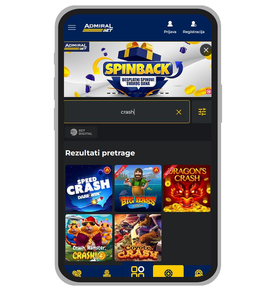 Crash na AdmiralBet