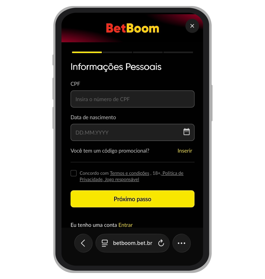 Cadastro na BetBoom