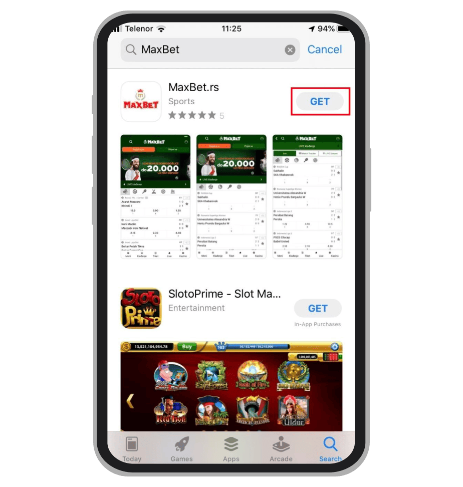 MaxBet iOS aplikacija na App Store