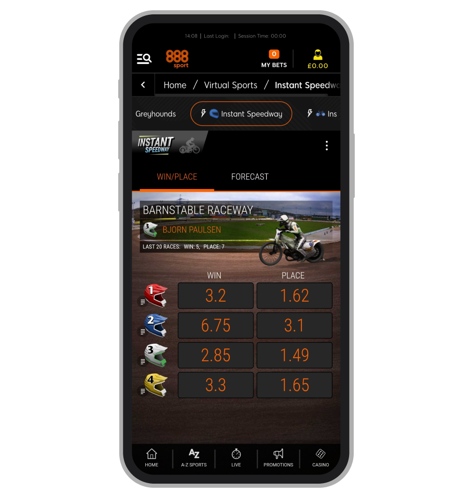 Instant virtual sports betting mode