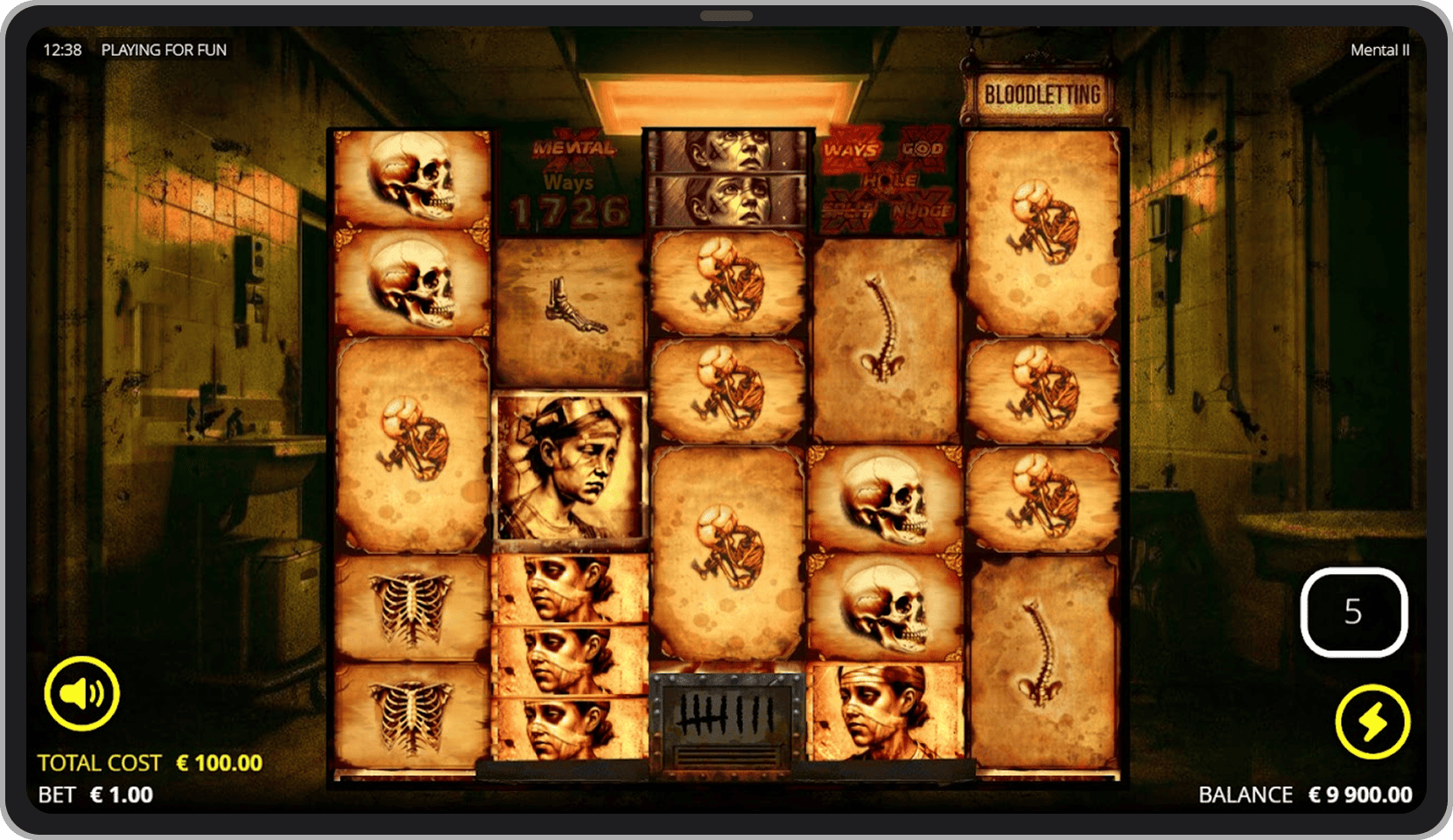 Jocul bonus cu rotiri Bloodletting