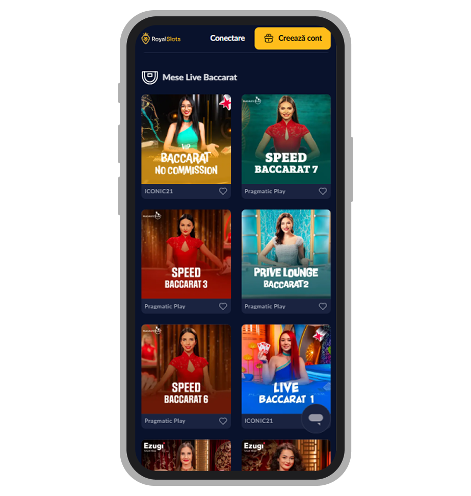 Mese de baccarat live