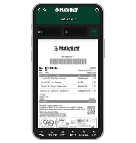 MaxBet provera tiketa