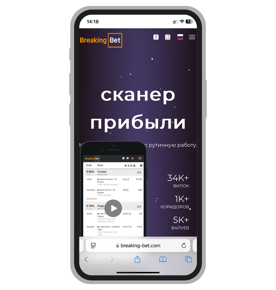 Главная сайта Breaking Bet
