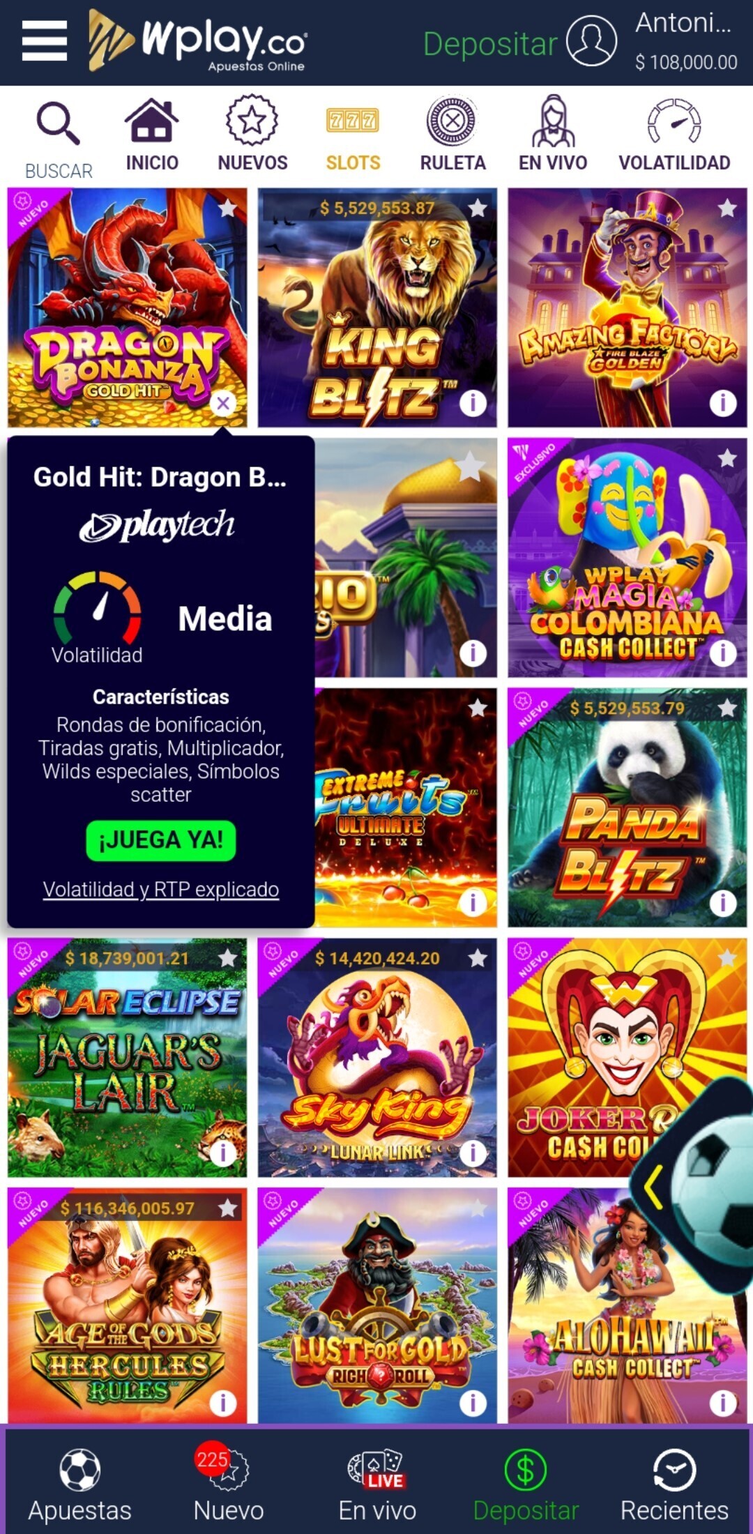 Gold Hit: Dragon Bonanza — Sin modo DEMO