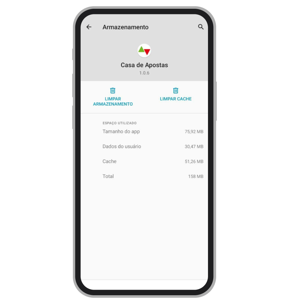Armazenamento do app da Casa de Apostas 